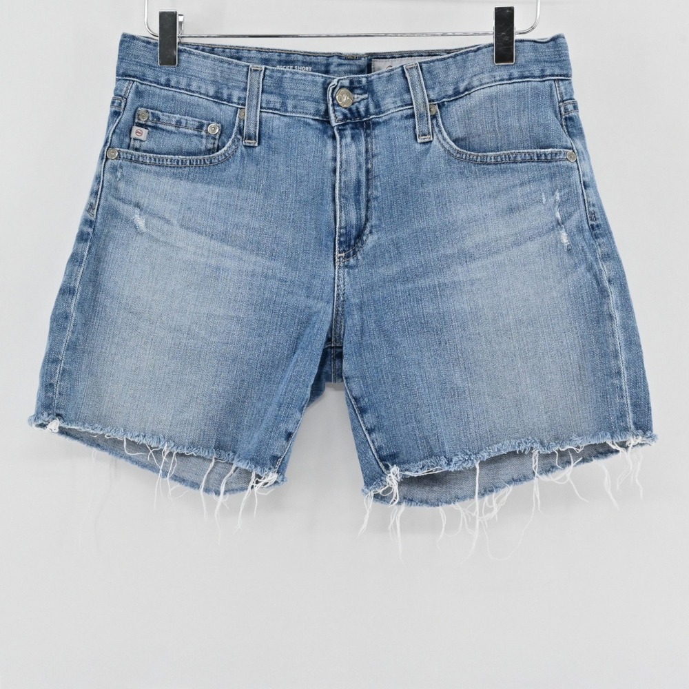 AG Adriano Goldschmied Becke Short Womens Size 28 Blue Cotton Denim Cut Off 7452